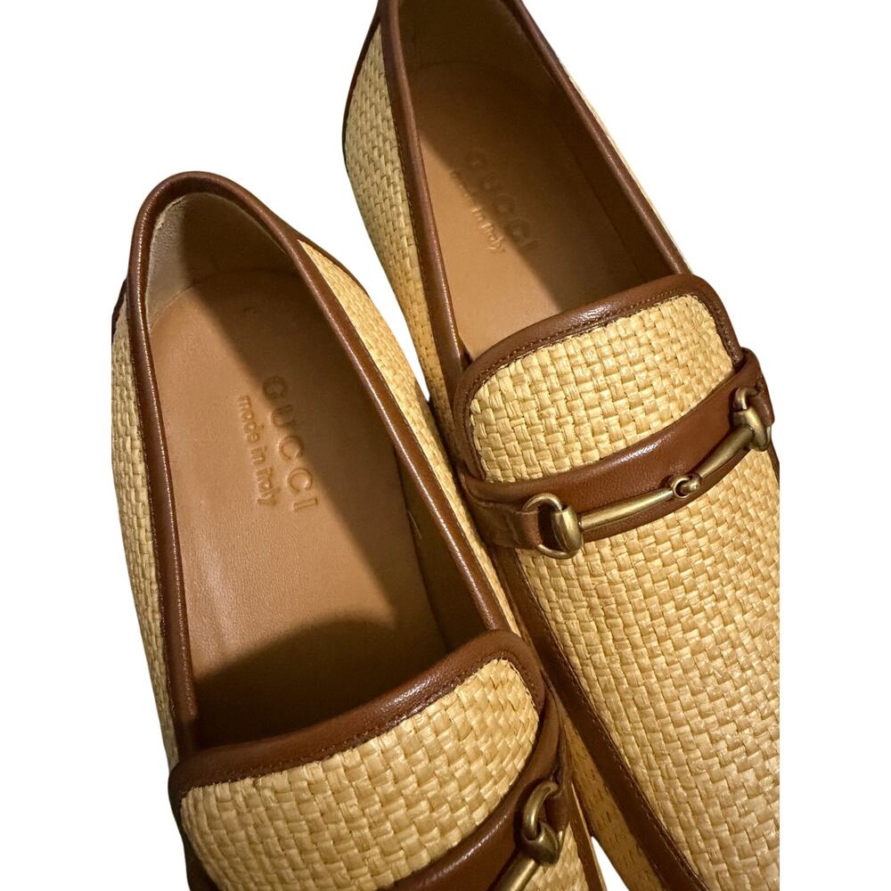 Gucci NWB Beige and Brown Men's Slip-On Loafers - Picture 7 of 11